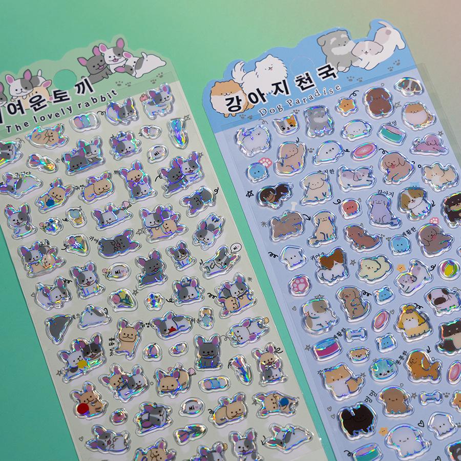 犬、猫、ウサギのステッカー